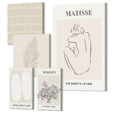 Sada 5 obrazov Minimalistický štýl, línie a tvary v modernom prevedení