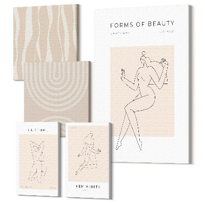 Sada 5 obrazov Minimalistické formy krásy v modernom štýle