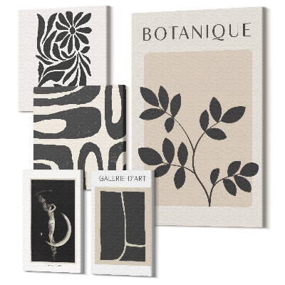 Sada 5 obrazov Moderné rastlinné motívy v minimalistickom štýle