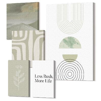 Sada 5 obrazov Štýlová grafika v pastelových tvaroch a inšpirácia prírodou