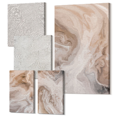 Sada obrazov na stenu pentaptych Mramorové abstraktné vzory kamenné textúry