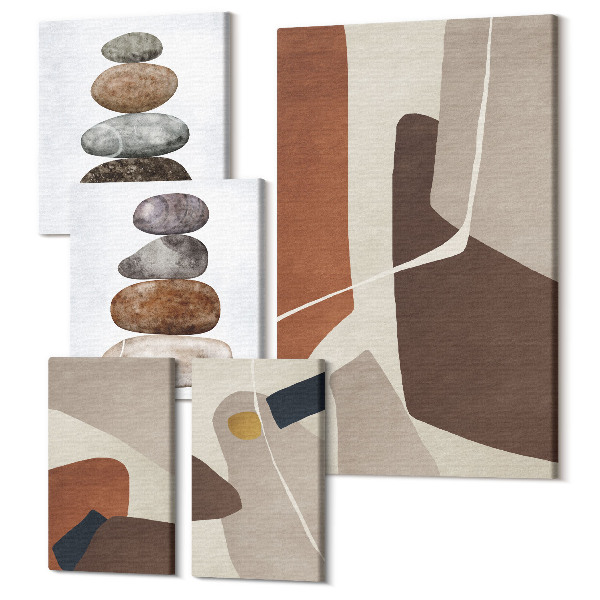 Sada obrazov pentaptych Abstraktné boho maľby tvarov v modernom štýle