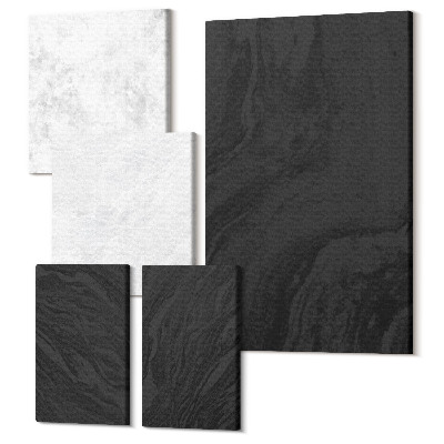 Sada obrazov na stenu pentaptych Tmavé a svetlé mramorové elegantné textúry v očarujúcom štýle
