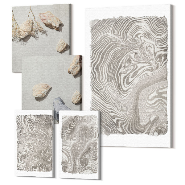 Sada obrazov pentaptych Moderné tvary abstraktná maľba