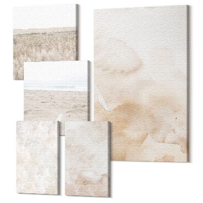 Sada obrazov na stenu pentaptych Módne textúry vo svetlých pastelových farbách