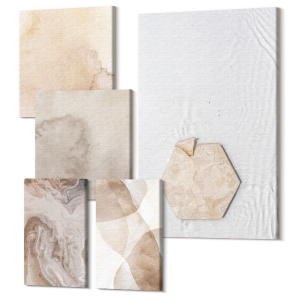 Sada 5 obrazov Dizajnová abstrakcia inšpirovaná prírodou