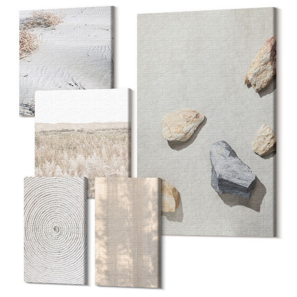 Sada obrazov na stenu pentaptych Boho textúry prírodné štruktúry