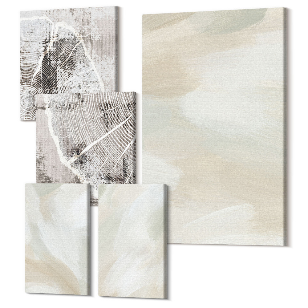 Sada 5 obrazov Farby textúry stopy maliarskeho minimalizmu