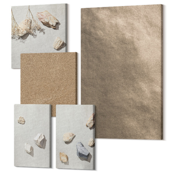 Sada obrazov pentaptych Plážové kamene prírodné štruktúry