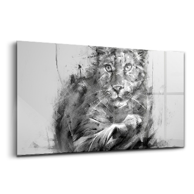 Luxusný sklenený obraz Mladý lev hakuna matata