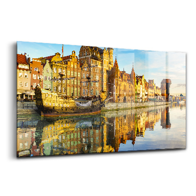 Obraz na skle Gdansk Motlawa
