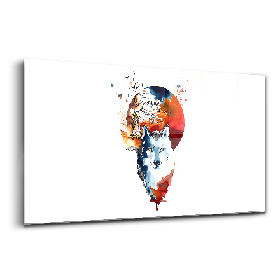 Sklenený obraz Vlkolak v splne a luna