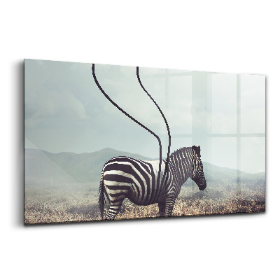 Luxusný sklenený obraz Zebra bez rysov