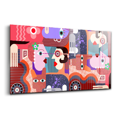 Obraz na skle Abstraktné tváre