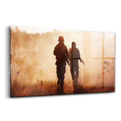 Luxusný sklenený obraz Mariňáci Spojených štátov amerických