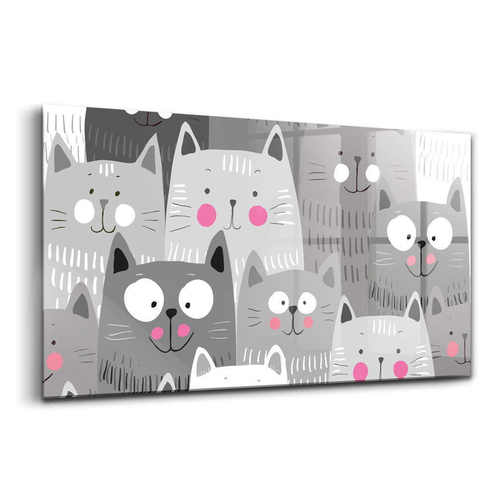Luxusný sklenený obraz Vzor s mačkami