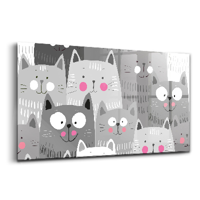 Luxusný sklenený obraz Vzor s mačkami