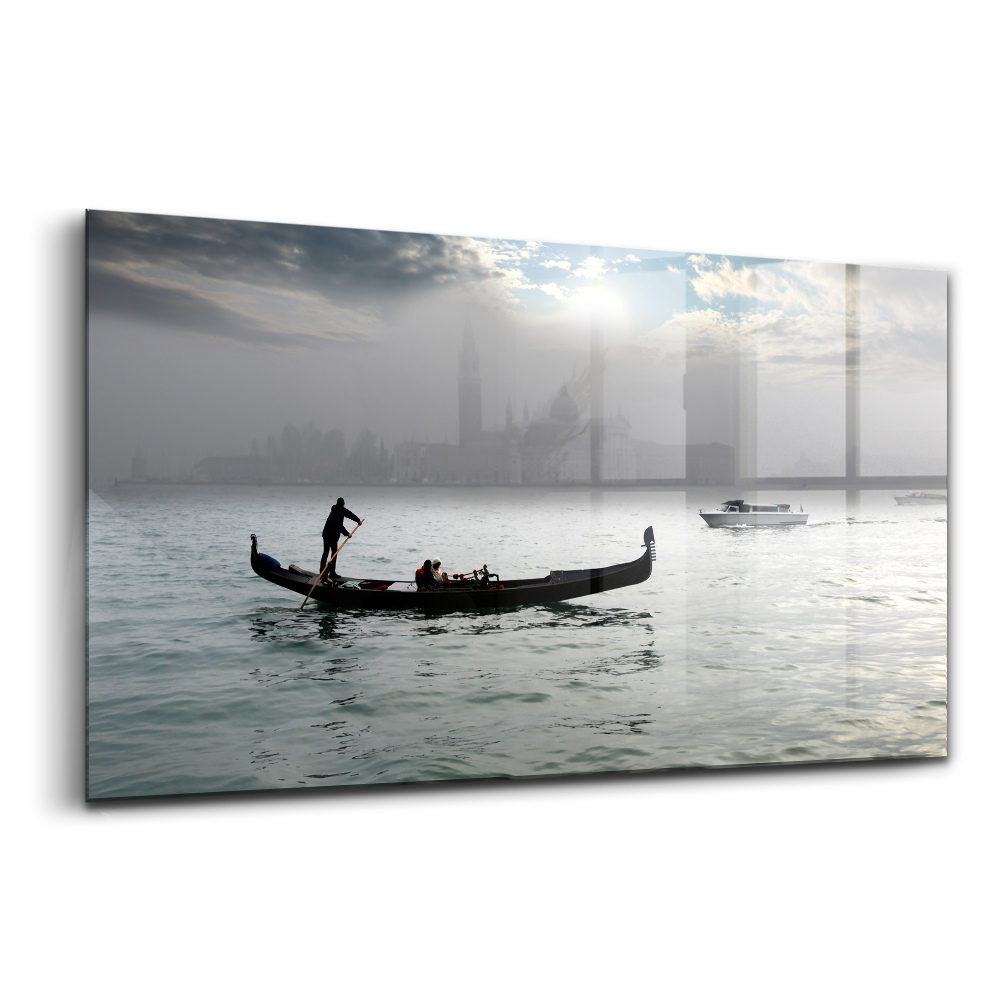 Luxusný sklenený obraz Gondola v Benátkach