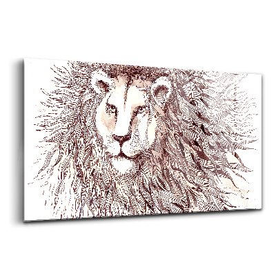 Luxusný sklenený obraz Umelecká kresba leva