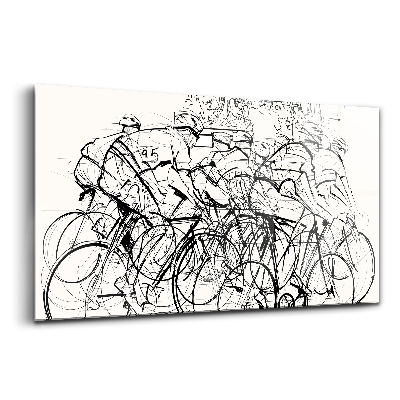 Luxusný sklenený obraz Abstraktné cyklistické preteky