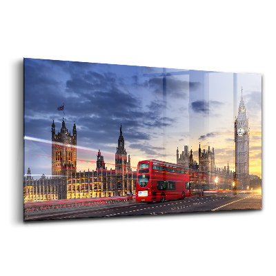 Luxusný sklenený obraz Červený autobus v Londýne