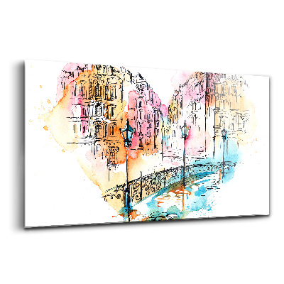 Luxusný sklenený obraz Architektúra v tvare srdca