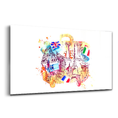 Luxusný sklenený obraz Atraktívne krajiny svetového cestovného ruchu