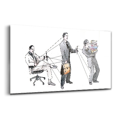 Luxusný sklenený obraz Ľudia marionety