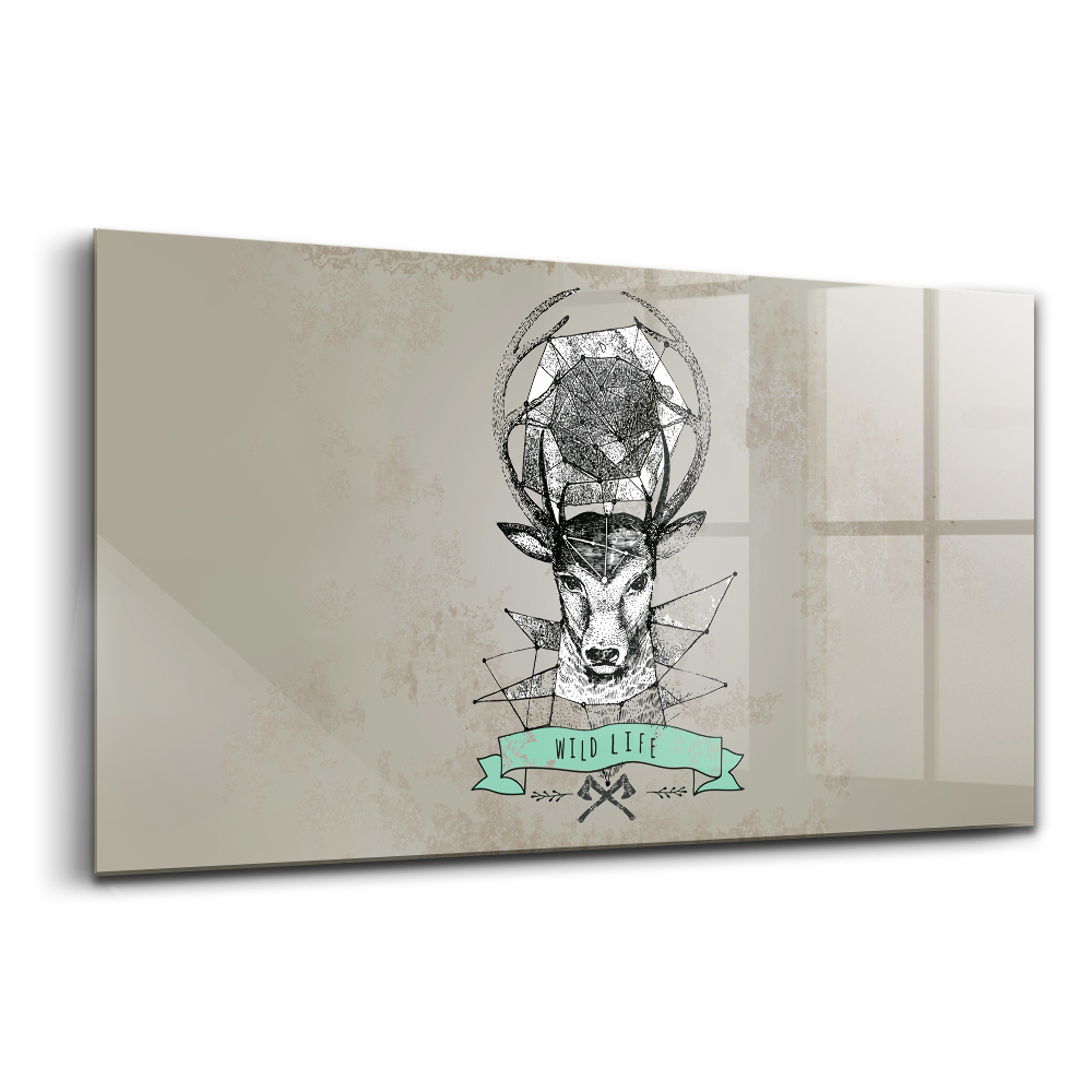 Sklenený obraz Hlava jeleňa