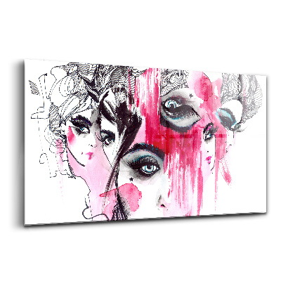 Luxusný sklenený obraz Abstrakcia s mnohými tvárami