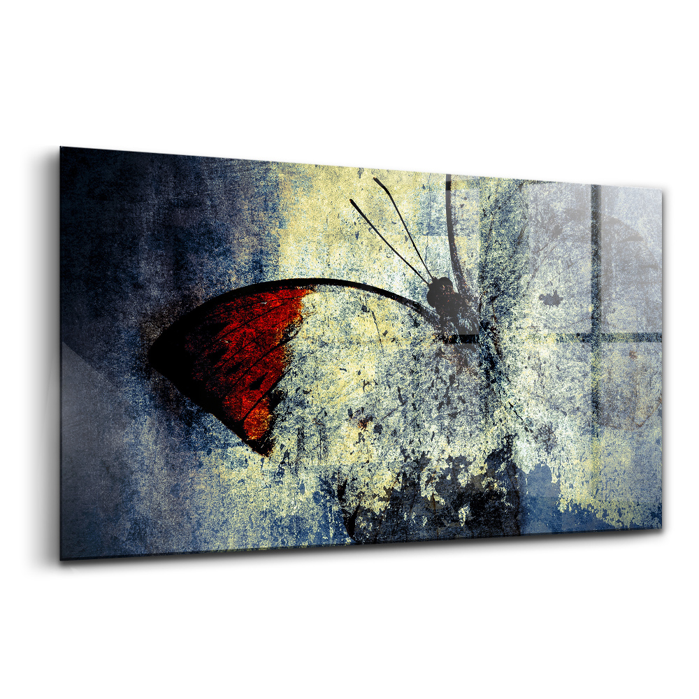 Obraz na skle Motýľ vintage štýl