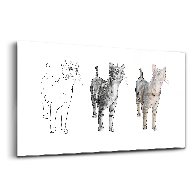 Obraz na skle Ilustrácia rozkošnej zvedavej mačky