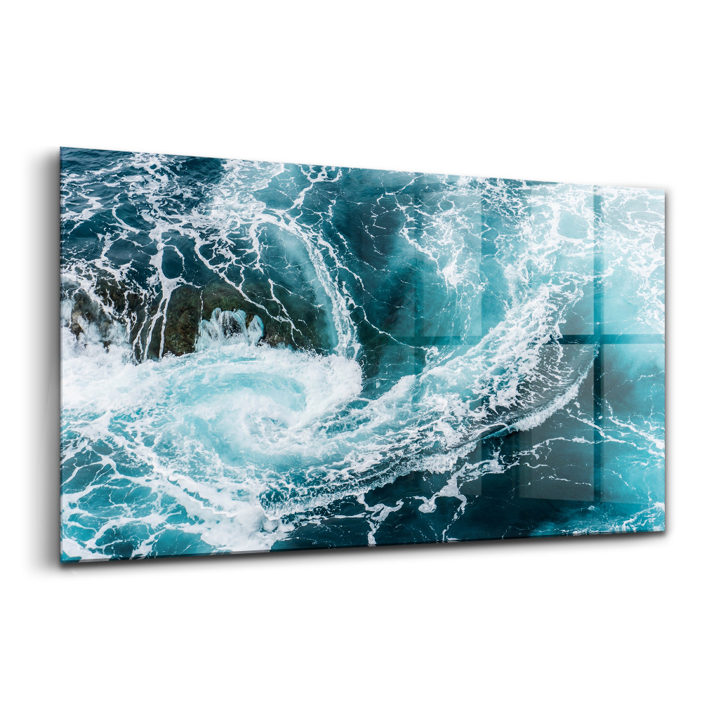 Obraz na skle Víriace spenené vlny