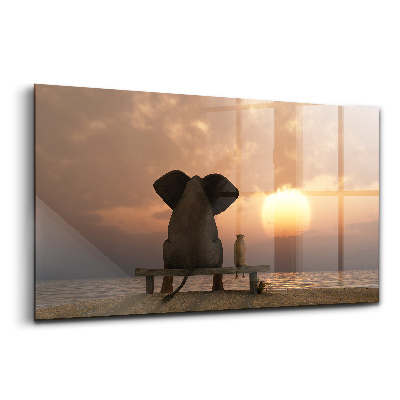 Obraz na skle Zvieratá pri západe slnka