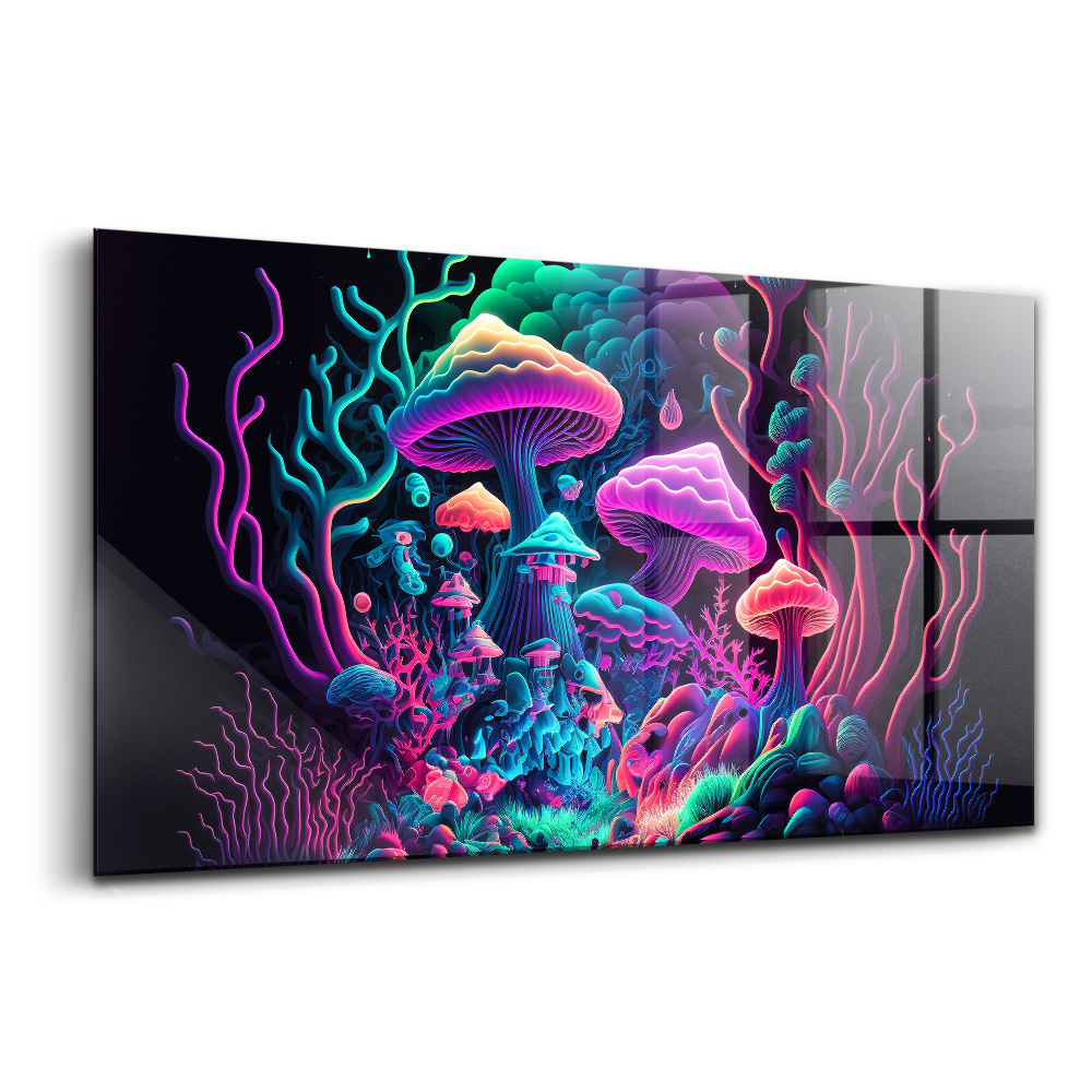Luxusný sklenený obraz Neónové huby