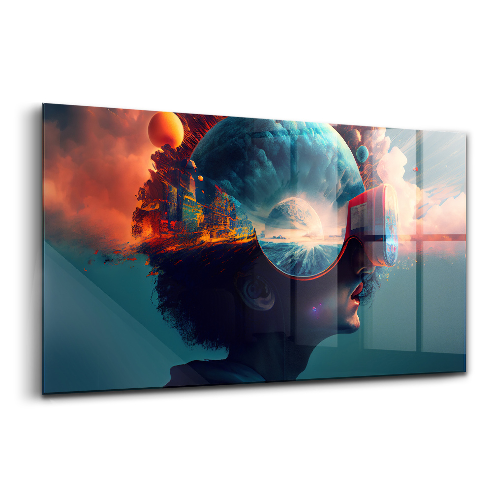 Luxusný sklenený obraz Futuristický virtuálny svet