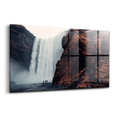 Sklenený obraz Vodopád Islandská krajina
