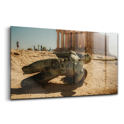 Luxusný sklenený obraz Údolie chrámov na talianskom Sicílii