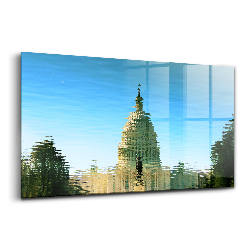 Sklenený obraz Odraz mešity na vode
