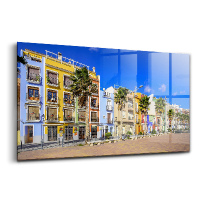 Luxusný sklenený obraz Mesto v costa blanca