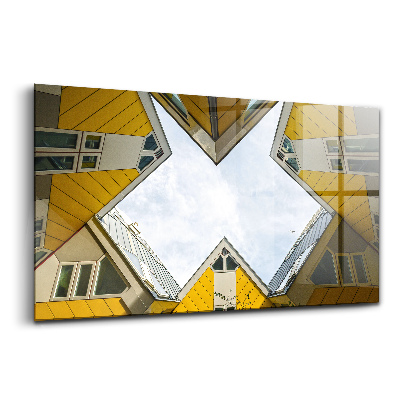 Sklenený obraz Domy v Rotterdame