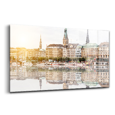 Luxusný sklenený obraz Rieka Hamburg Nemecko