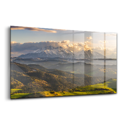 Luxusný sklenený obraz Pieniny Wysoki Wierch