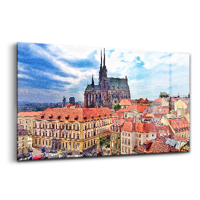 Obraz na skle Pohľad na Brno