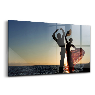 Luxusný sklenený obraz Španielsky tanec pri mori