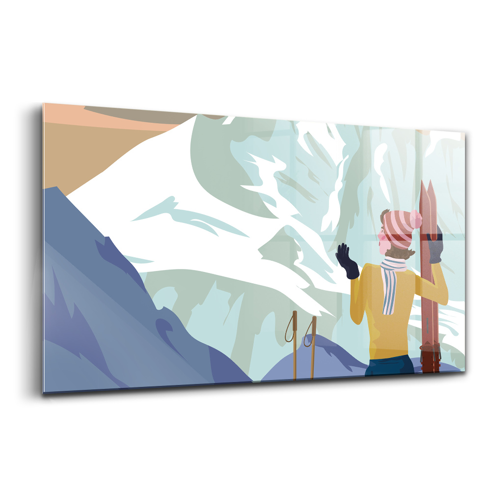 Luxusný sklenený obraz Plagát Francúzske Alpy