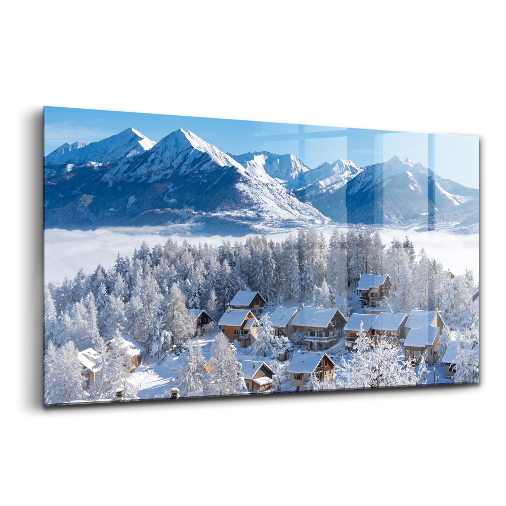 Sklenený obraz Vrstva snehu v Alpách