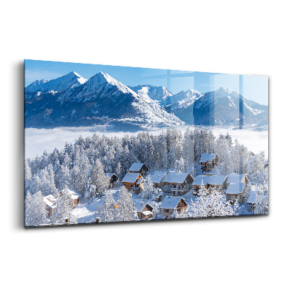 Sklenený obraz Vrstva snehu v Alpách