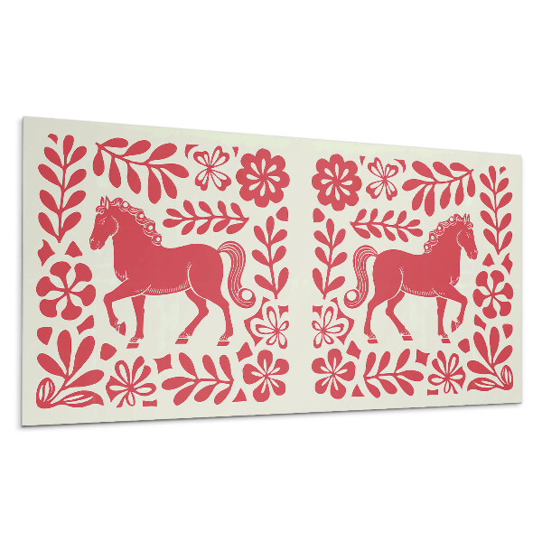 Pvc panel na stenu Štylizovaný kôň medzi rastlinami