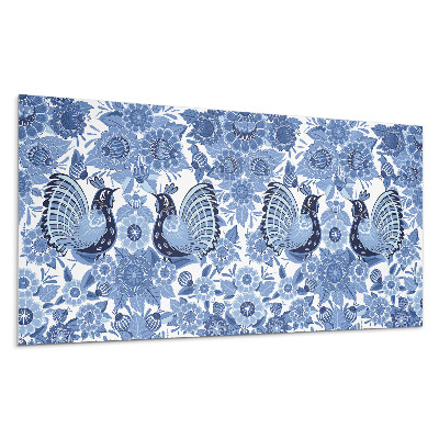 Obkladový panel na stenu Vzor s vtákmi a kvetmi